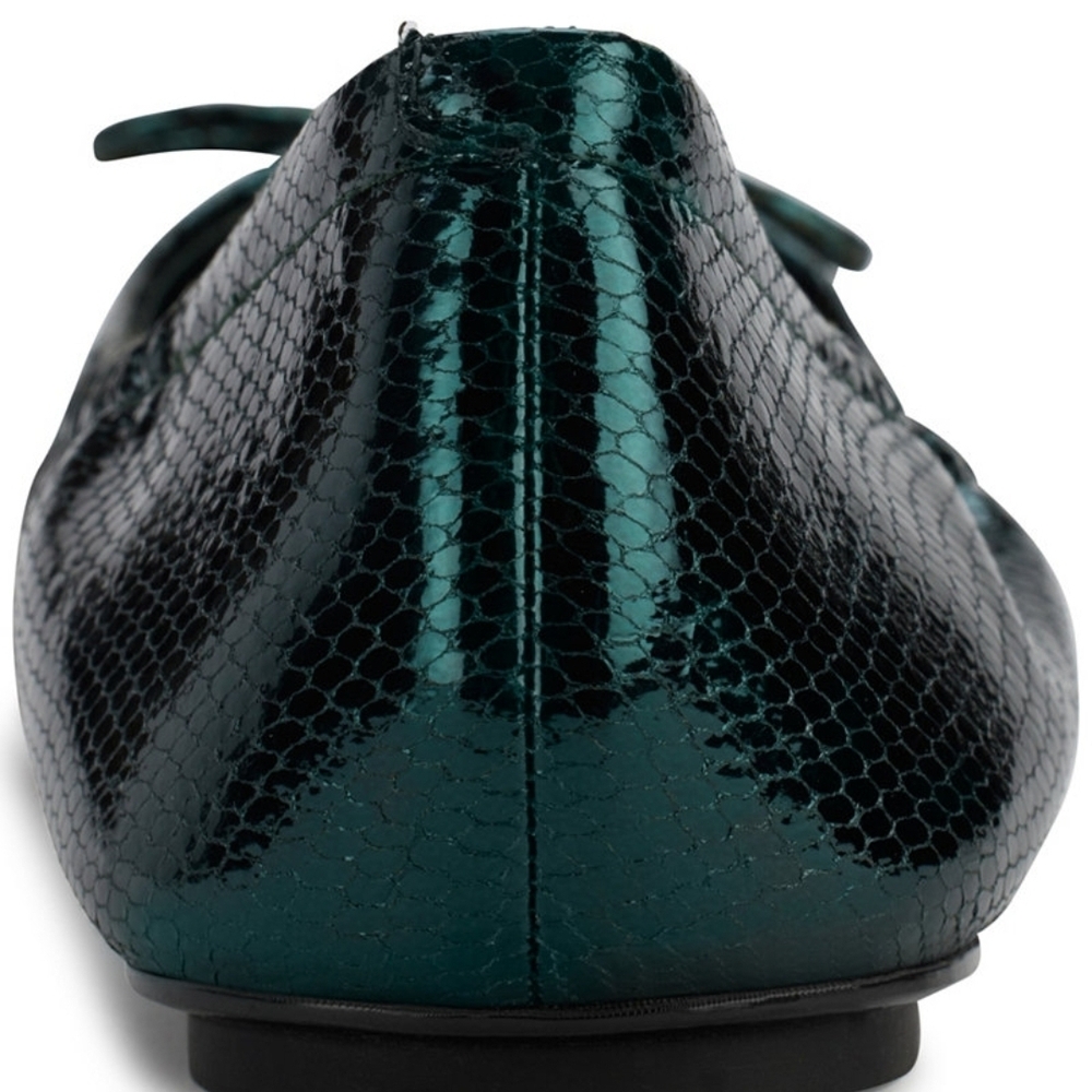 Karl Lagerfeld Velma Almond Toe Forest Green Ballet Flats - Picture 6 of 12